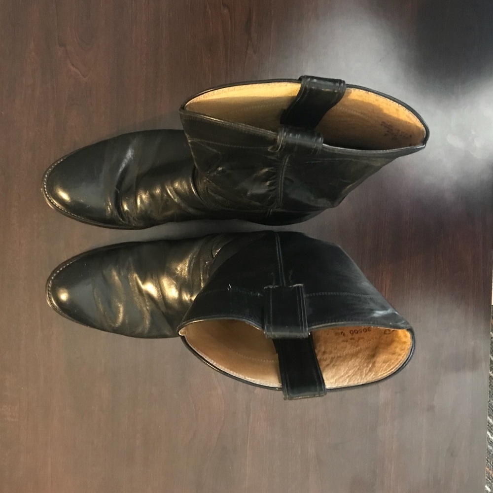 Justin Boots - Black Kipskin Roper Western Boots